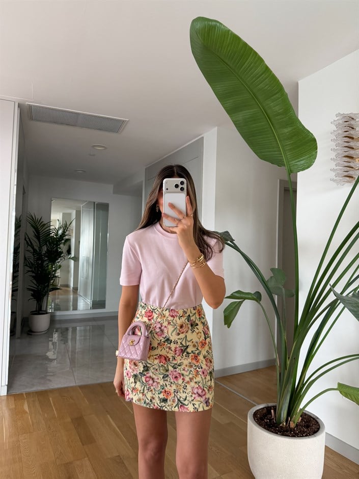 Cs Premium Pamuklu Tişört- Toz Pembe