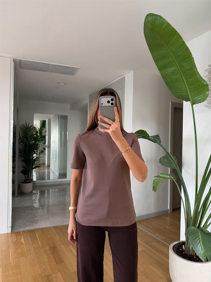 CS Premium Pamuklu Tişört - Vizon