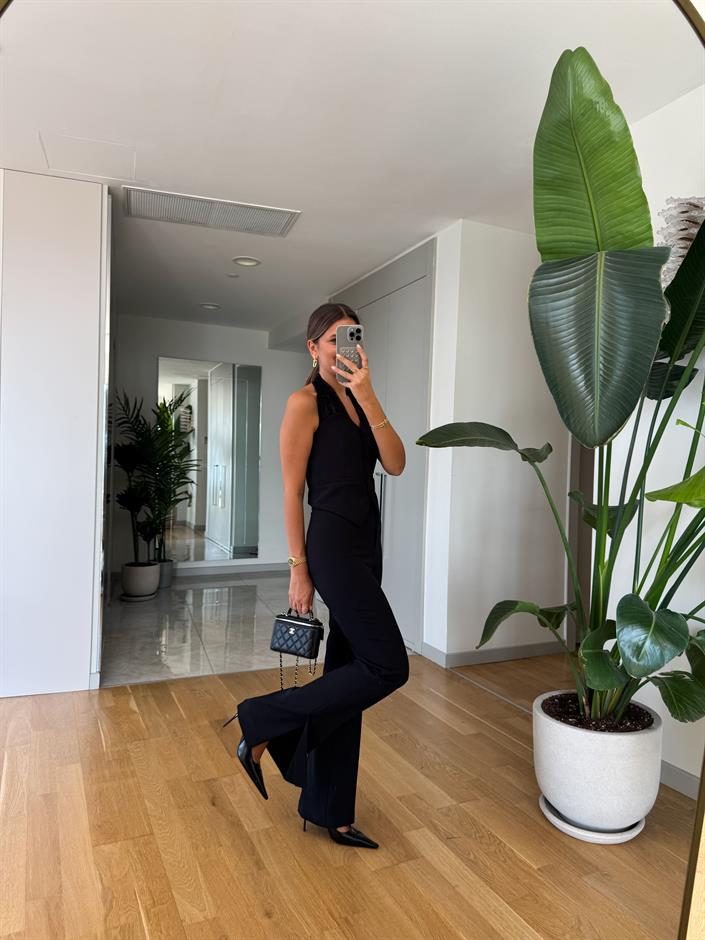 Dantel Bluzlu Premium Takım - Siyah