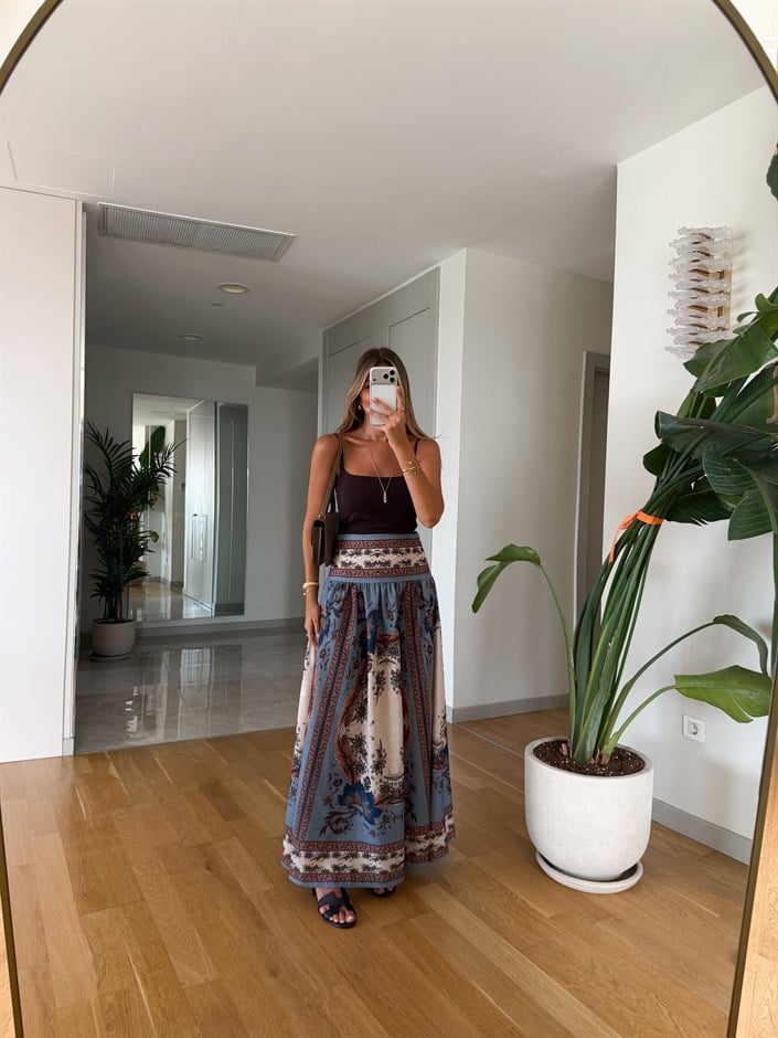Desenli Maxi Etek 