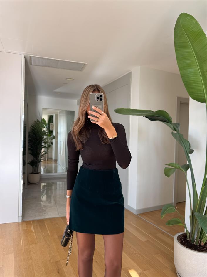 Dilvin Balıkçı Yaka Kaşmir Bluz - Siyah