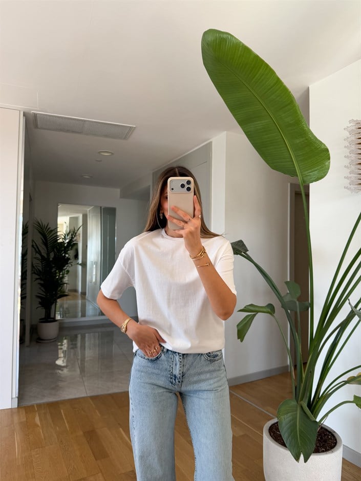 Dilvin Basic Tişört - Beyaz