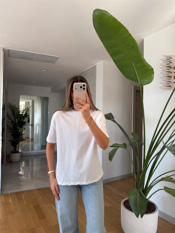 Dilvin Basic Tişört - Beyaz