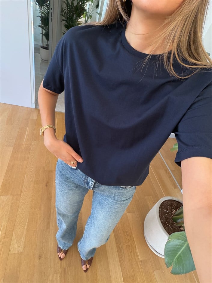 Dilvin Basic Tişört - Koyu Lacivert
