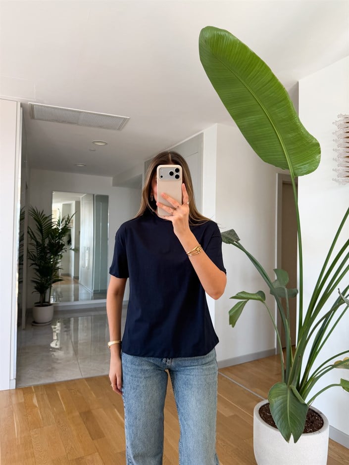 Dilvin Basic Tişört - Koyu Lacivert