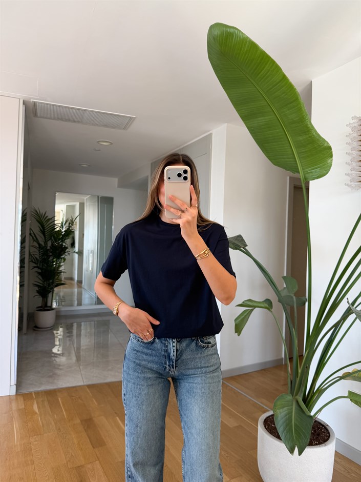 Dilvin Basic Tişört - Koyu Lacivert