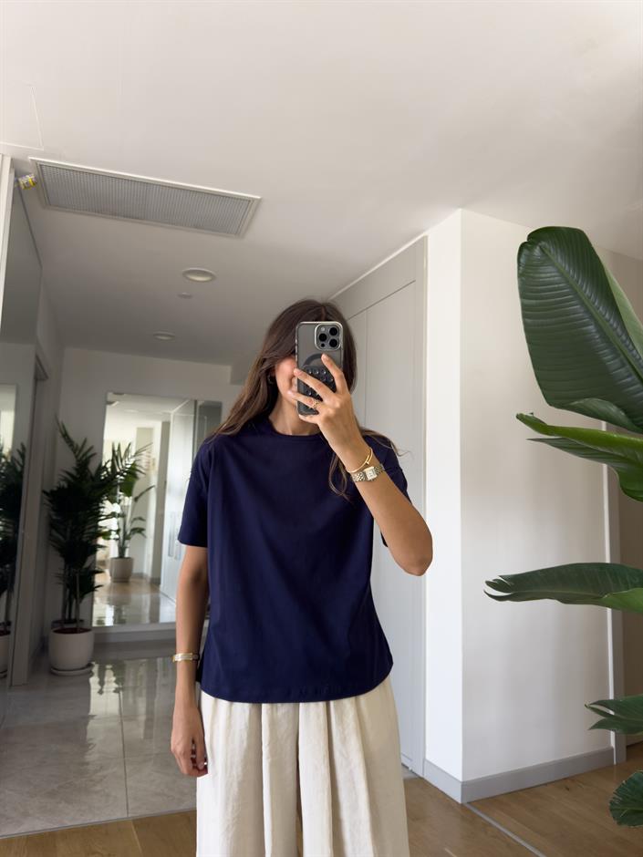 Dilvin Basic Tişört-Lacivert