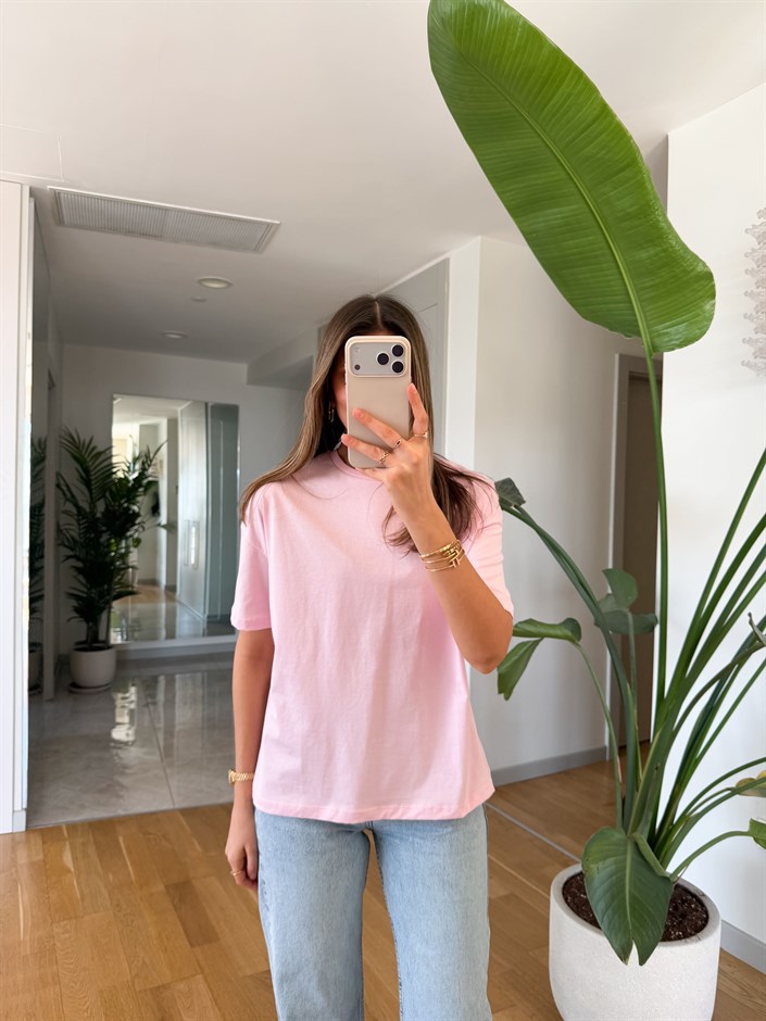 Dilvin Basic Tişört - Toz Pembe
