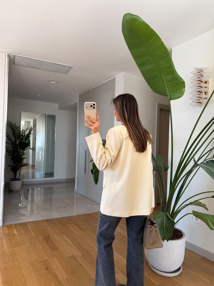 Dilvin Blazer Ceket - Ekru 