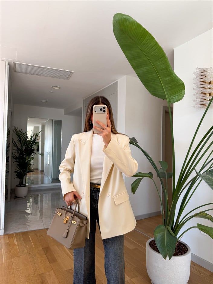 Dilvin Blazer Ceket - Ekru 