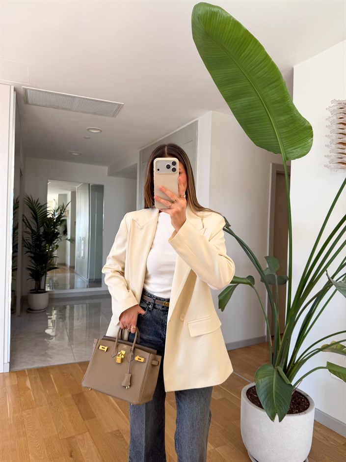 Dilvin Blazer Ceket - Ekru 