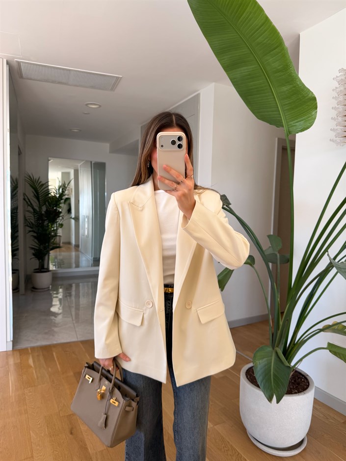 Dilvin Blazer Ceket - Ekru 