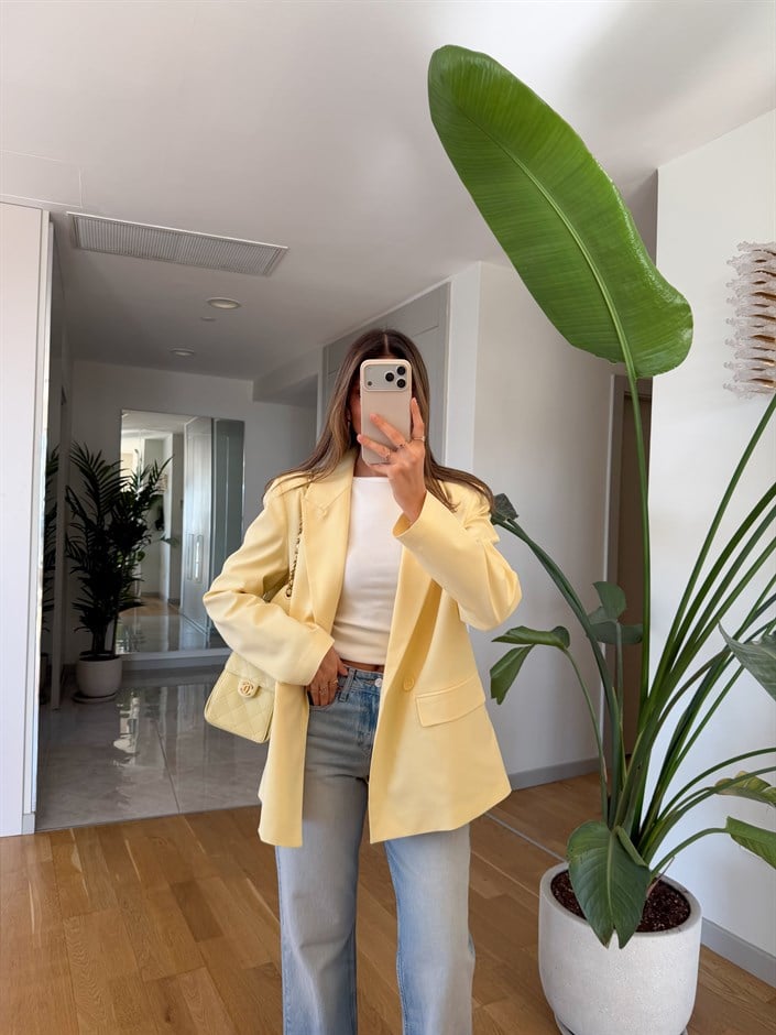 Dilvin Blazer Ceket - Sarı 