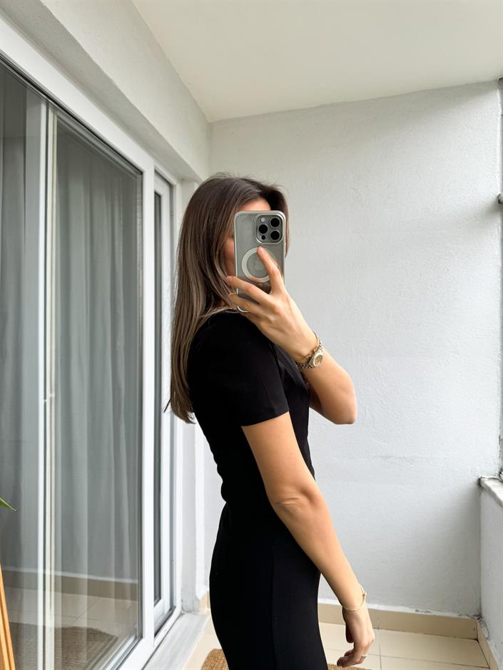 Dilvin Crop Tişört- Siyah