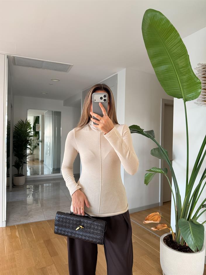 Dilvin Dik Yaka Bluz - Taş