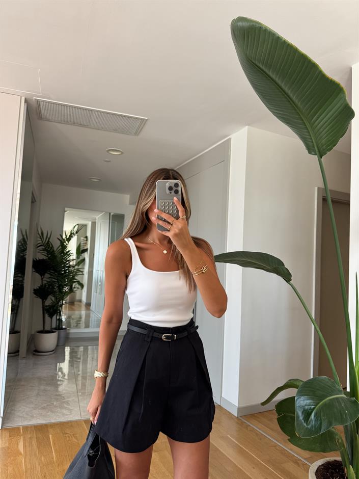 Dilvin Fitilli Askılı Atlet - Beyaz