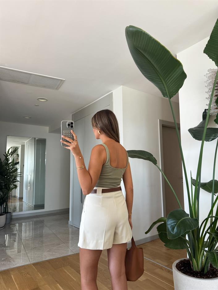 Dilvin Fitilli Askılı Atlet - Çağla Yeşili 