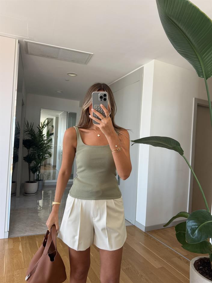 Dilvin Fitilli Askılı Atlet - Çağla Yeşili 