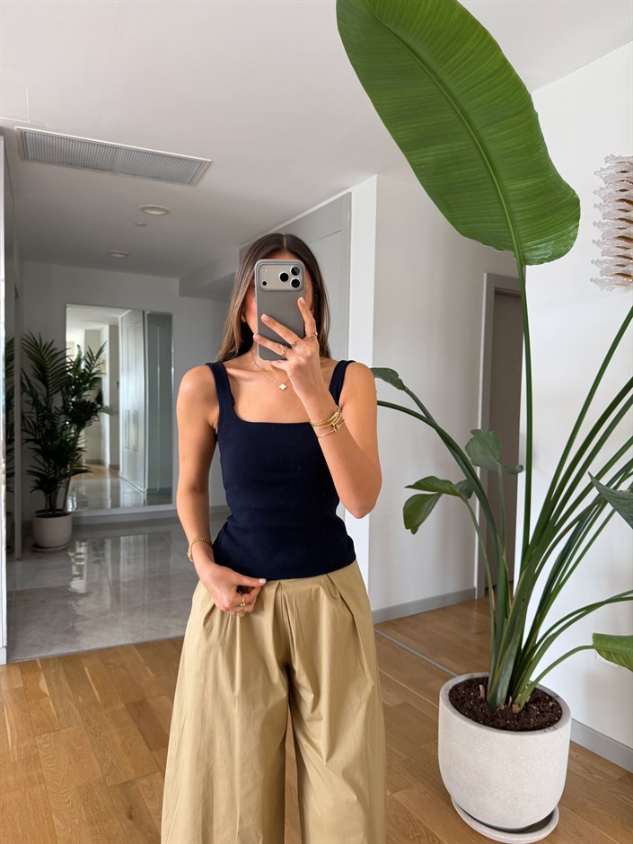 Dilvin Fitilli Askılı Atlet - Lacivert