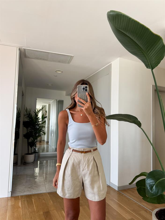 Dilvin Fitilli Askılı Atlet - Mavi 