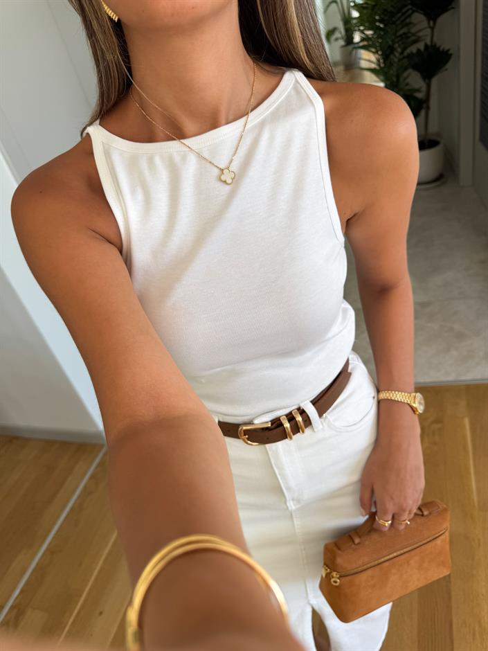 Dilvin Halter Yaka Atlet - Beyaz