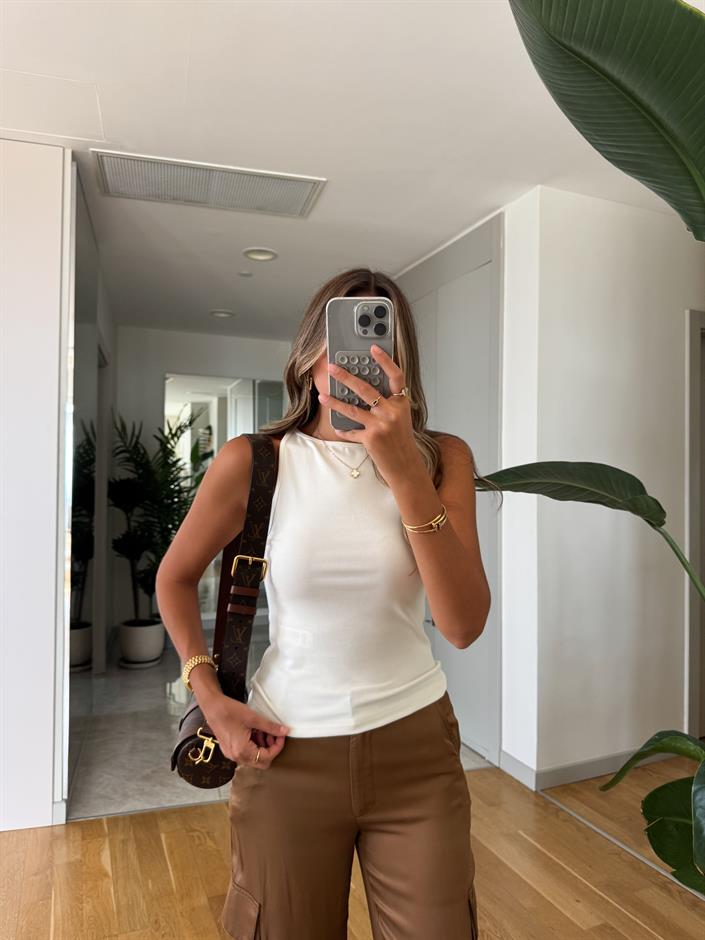 Dilvin Halter Yaka Atlet -Ekru