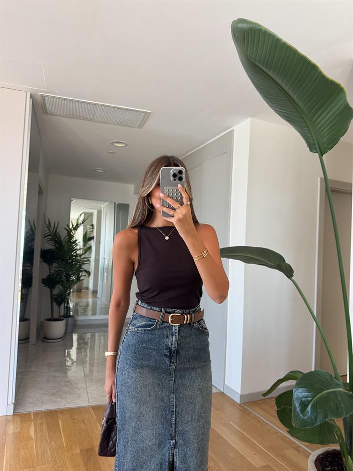 Dilvin Halter Yaka Atlet - Koyu Kahve