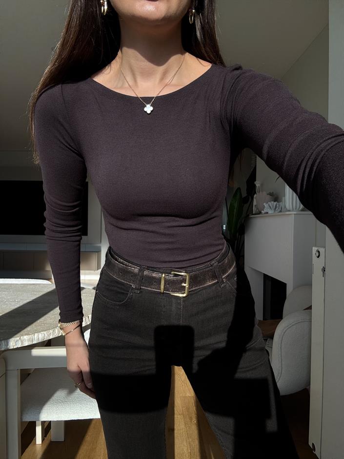 Dilvin Kayık Yaka Badi- Acı Kahve