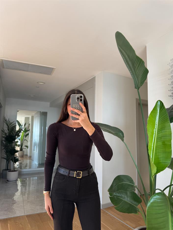 Dilvin Kayık Yaka Badi- Acı Kahve