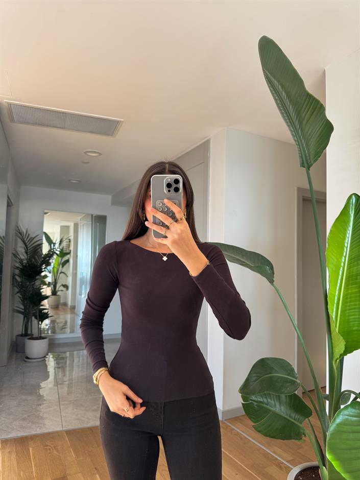 Dilvin Kayık Yaka Badi- Acı Kahve