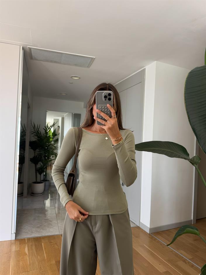 Dilvin Kayık Yaka Badi - Çağla Yeşili 