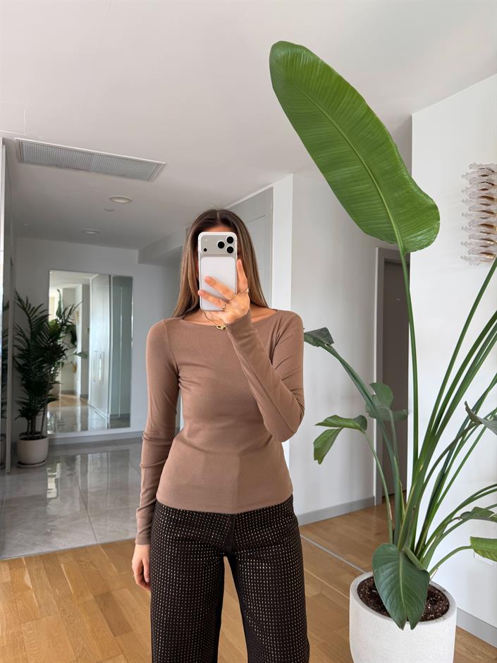 Dilvin Kayık Yaka Badi - Camel