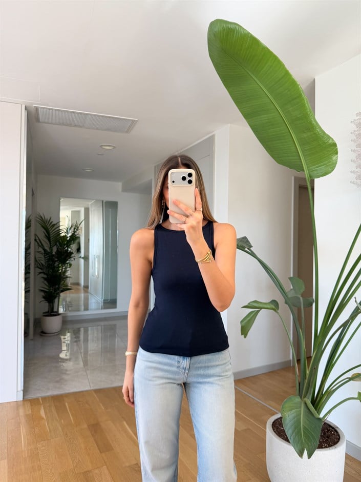 Dilvin Kayık Yaka Top - Lacivert