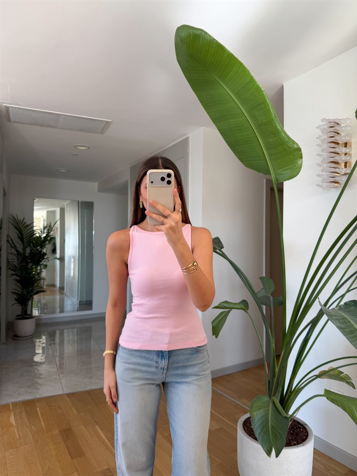 Dilvin Kayık Yaka Top - Pembe