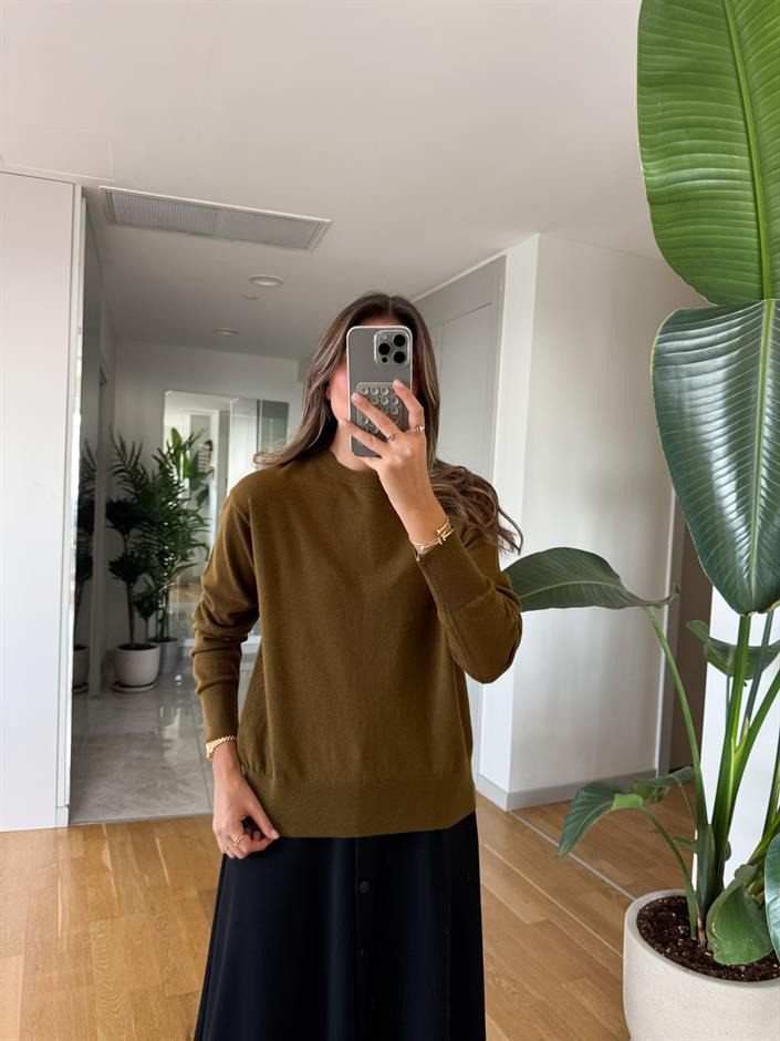 Dilvin Yün Karışımlı Basic Triko - Yeşil 