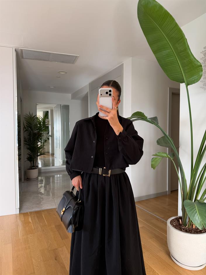 Donna Kemerli Gömlek Elbise Takım 