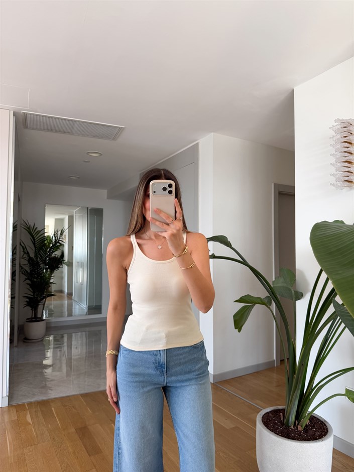 Drana Çift Askılı Atlet - Bej