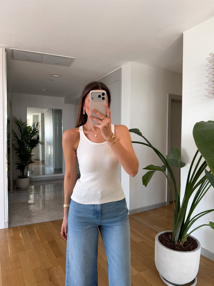 Drana Çift Askılı Atlet - Ekru