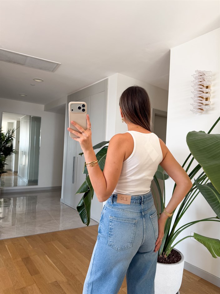 Drana Çift Askılı Atlet - Ekru