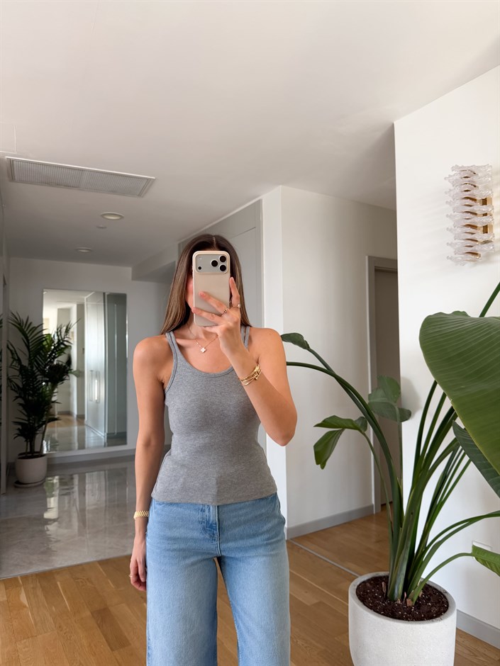 Drana Çift Askılı Atlet - Gri