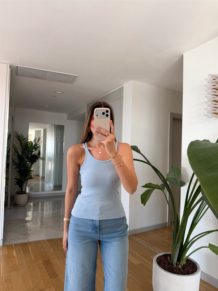 Drana Çift Askılı Atlet - Mavi