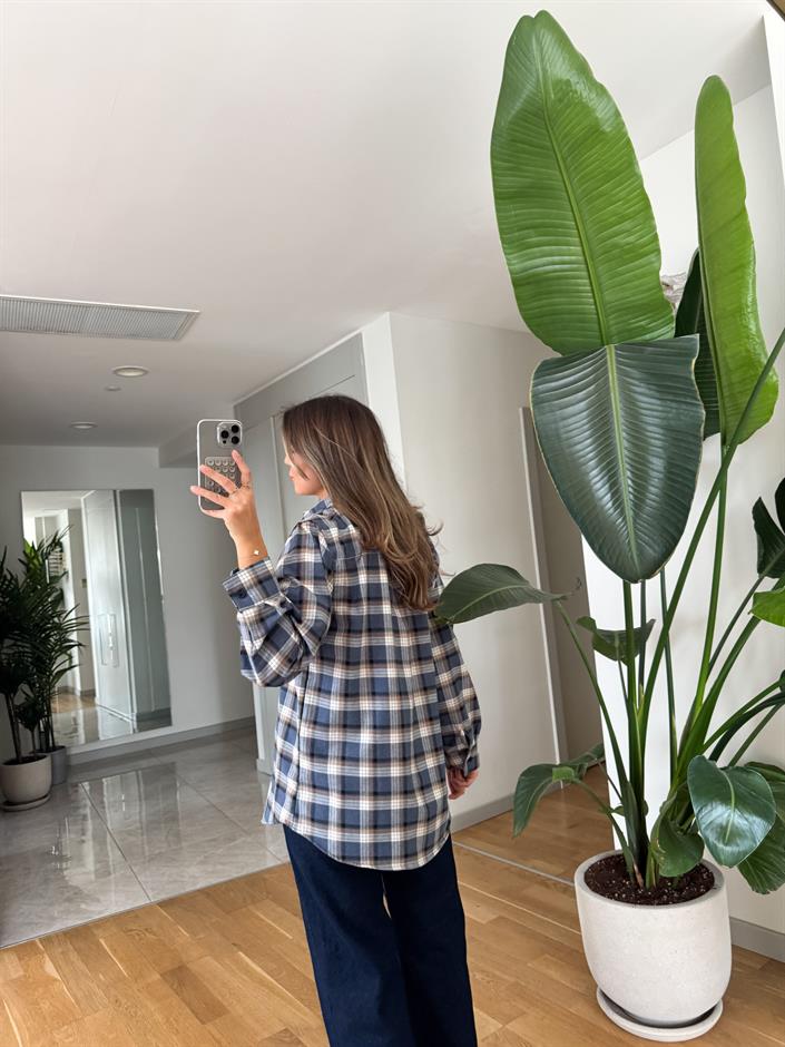 Dustin Mavi Ekoseli Gömlek 