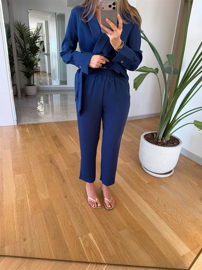 Dylan Gold Broş Detaylı Takım - İndigo