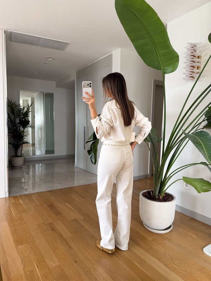 Ekru Gold Droplu Jean 