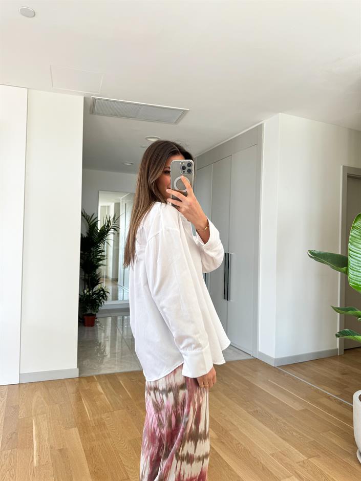 Elvis Beyaz Pamuklu Gömlek