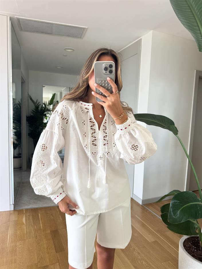 EsQ Poplin Nakışlı Gömlek