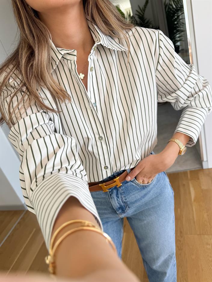 Felix Çizgili Oxford Gömlek - Yeşil