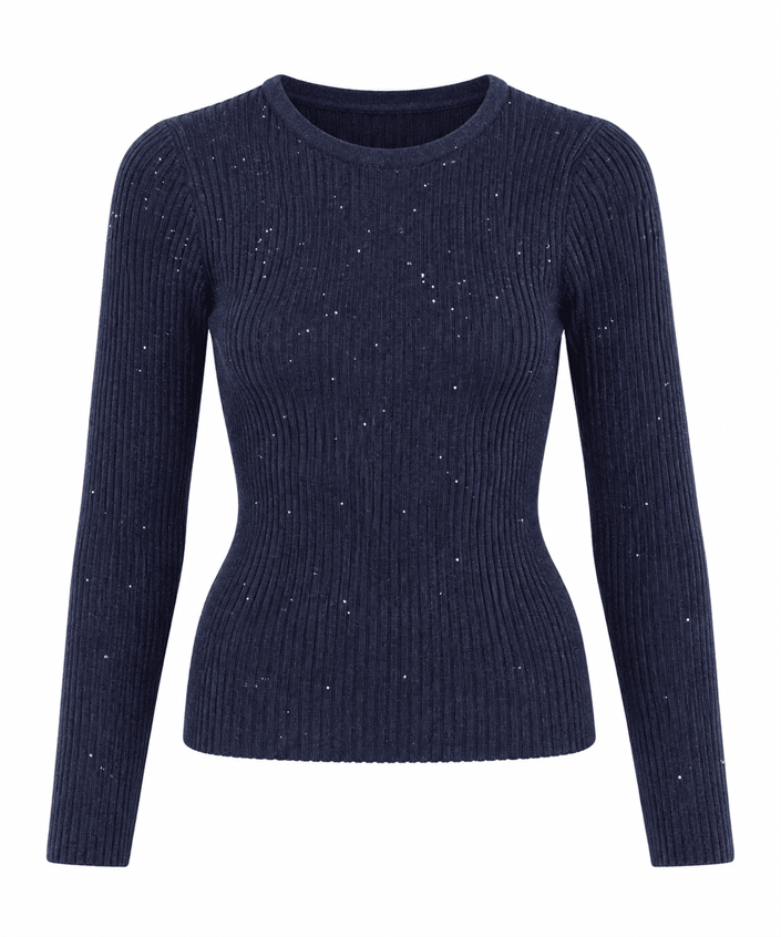 Fitilli Pullu Bluz - Lacivert