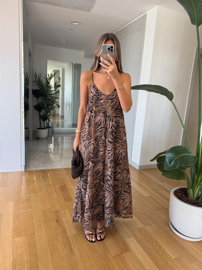 Flore İp Bağlamalı Elbise 