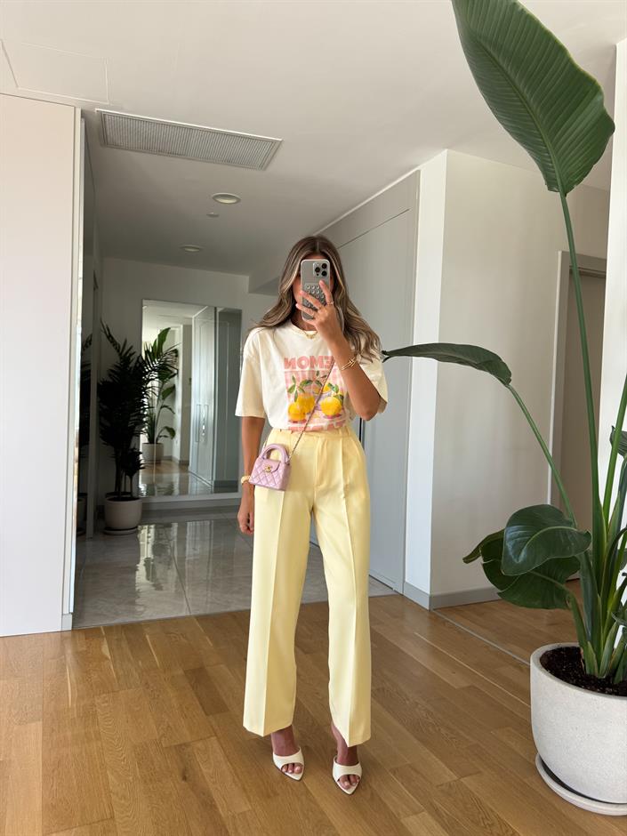 Flw Palazzo Pantolon - Sarı